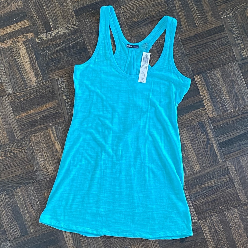 COPY - linQ | Silk Cotton Aqua Turquoise Tank Top NWT